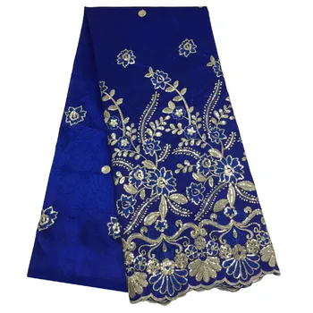 

African Lace Fabric 2020 Latest French Mesh Tulle Embroidered Lace Fabric 5Yards Nigerian Net Sequin Lace Fabric For Wedding