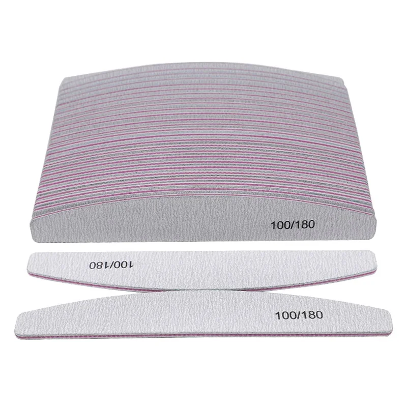 

10Pcs 100/180 Nail File sanding polishing Buffer Block UV Gel Nail Polisher Manicure Pedicure Tools Nail Care Tools Grey Boat