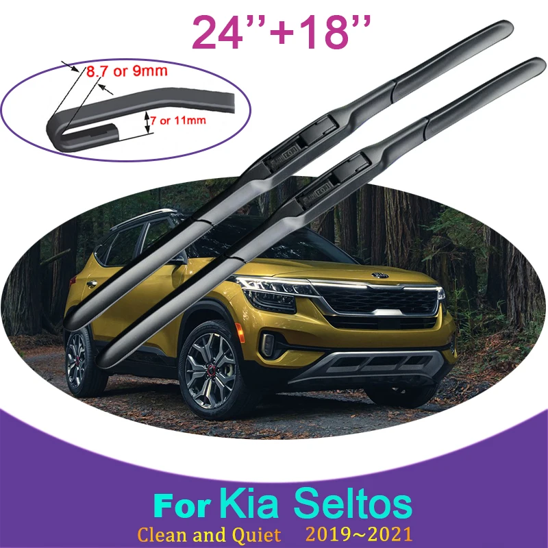 For Kia Seltos 2019 2020 2021 Two Rubber Wiper Snow Scraping Blade