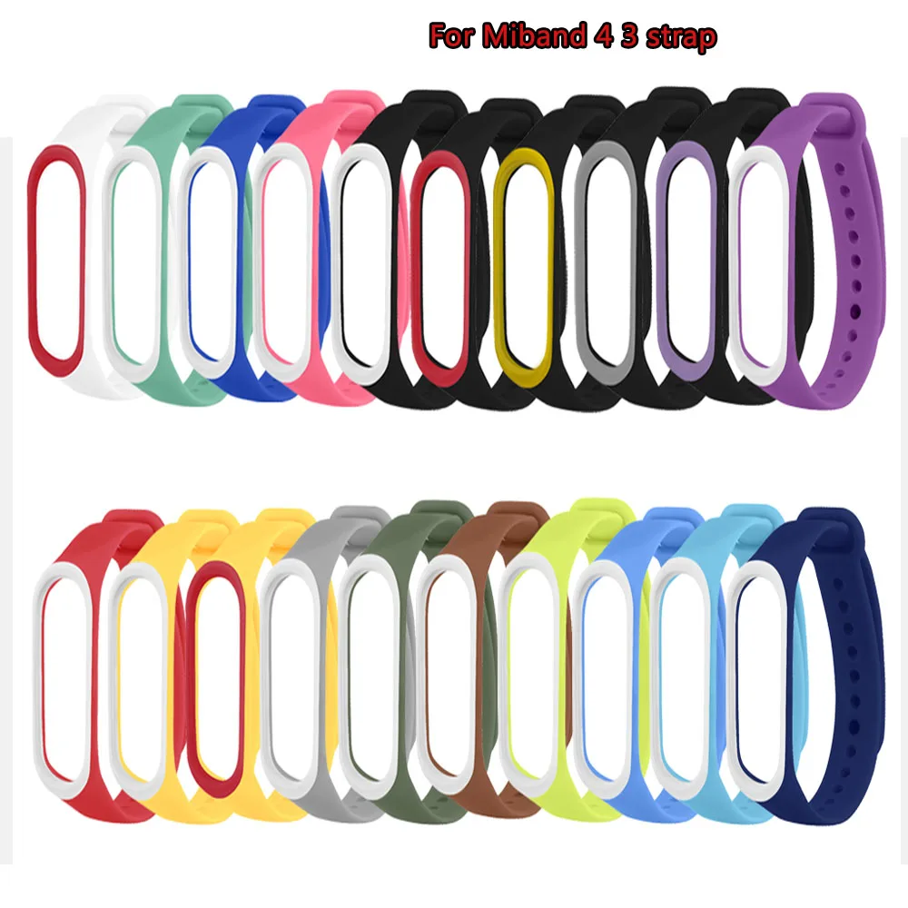  20 цветов на выбор, силиконовый ремешок для Xiaomi Mi Band 4 Mi Band 3 сменный ремешок для Miband 4 3. 