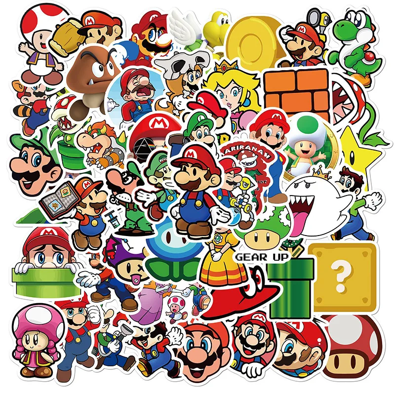 50pcs-Super-Mario-Bros-Stickers-Super-Mario-Lugis-Waterproof-Sticker-Mario-Laptop-Computer-Bike-Car- (2)