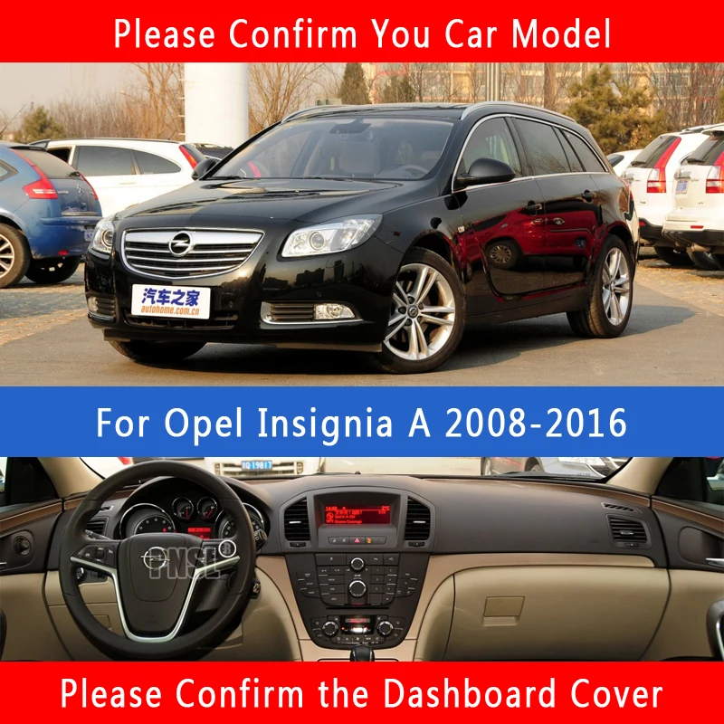  PNSL Car Dashboard Cover Dash Mat Dash Pad Carpet For Opel Insignia A 2008 2009-2016 Sun block anti