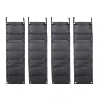 

New 7 Pocket Hanging Vertical Garden Wall Planter for Yard Garden Home Decoration Plant Grow Bag for Indoor Outdoor Plants(4 Pcs