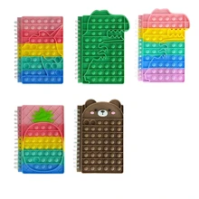 

Rainbow Pop Fidget Notebooks Push Pop Bubble Fidget Toys 50 Pages Lined Writing Books Sensory Notebook Squishes Squeeze Toys