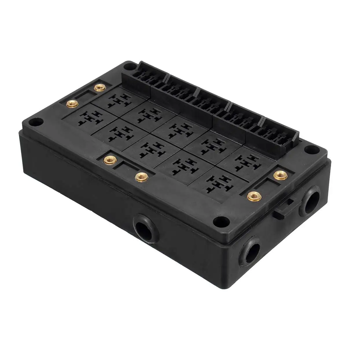 Caixa de Relé Preto Carro Auto Automotivo 18 Vias Fusível Titular Bloco Circuito Protetor Terminal Peça Substituição 19.5x12x4.5cm 5 fusível caixa de relé titular bloco circuito