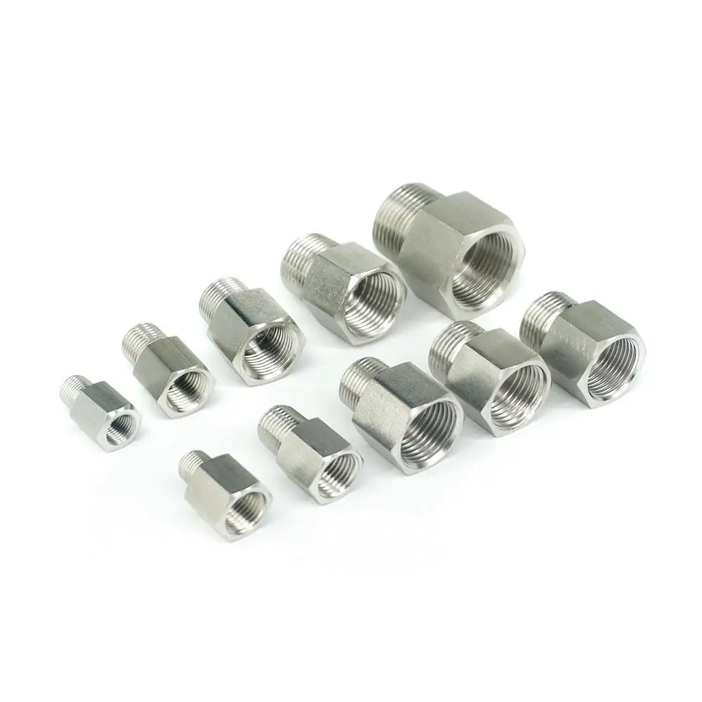 Pipe Fitting Water Pipe Fitting Hose Pipe Fitting Reduce BSPP BSPT Metric Female-Male 304 Stainless Steel Hex Pipe Fitting High Pressure