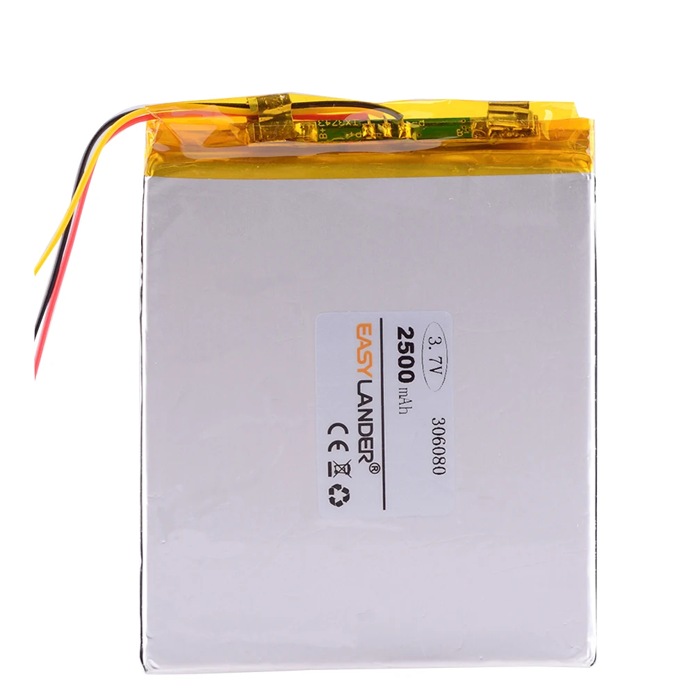 3 Lines 306080 3.7V 2500mAh Rechargeable Lithium Li-ion Polymer Battery 306082 Batteries