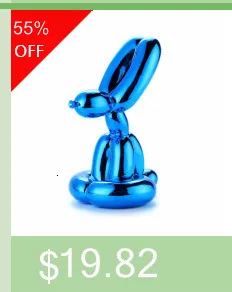 Resin Balloon Rabbit Art Figurine Craft Jeff Koons Shiny Balloon Dog Statue Home Decor Decoration Accessories Xmas Gift