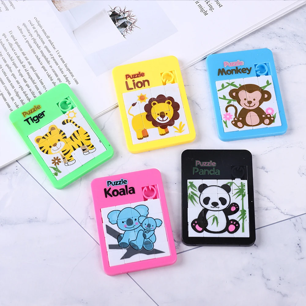 3D Slide Puzzle Alphabet Early Educational Developing Toy for Children Jigsaw Digital Number 1-16 Animal Cartoon Game Kids Toys 9