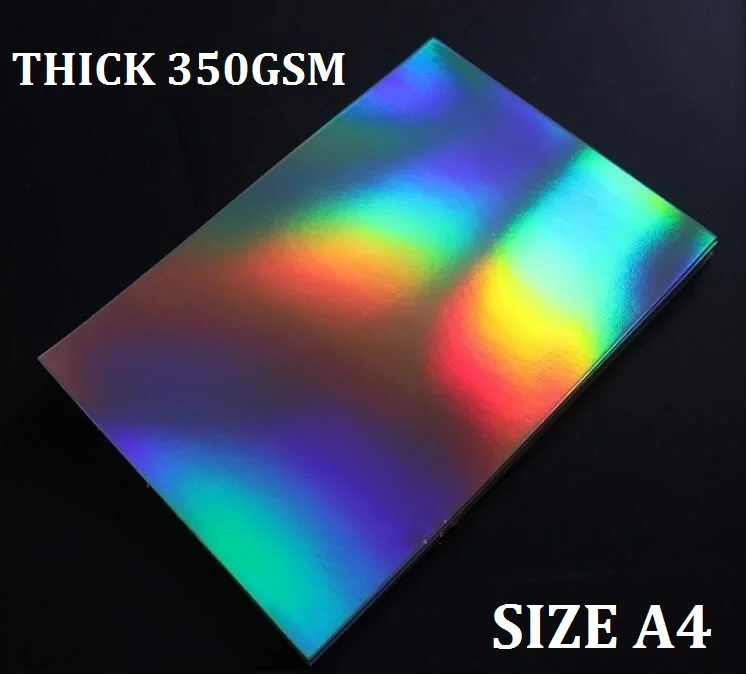 10 Cartes A4 Holographiques Étoiles - 250 G/m² - Argenté - Pour Scrapbooking/artisanat
