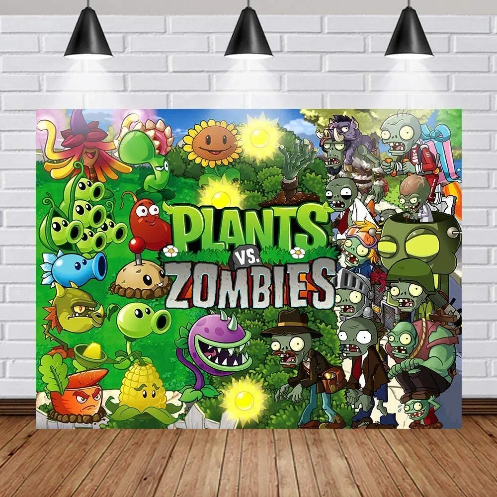Plants And Zombie Photography Backdrop Supplies Boys Newborn Kids Baby Shower Party Home Decorations Background Studio Photo | Электроника