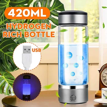 

Portable USB 420ML for Hydrogen Water Ionizer Generator Alkaline Maker Rechargeable LED Light water Bottle Cup Healthy
