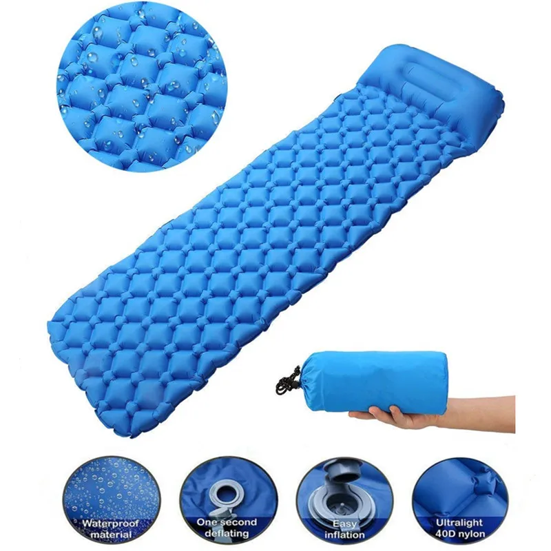 Comprar Colchón inflable para dormir al aire libre colchón inflable para acampar con almohada colchón de aire cojín para dormir sofá inflable