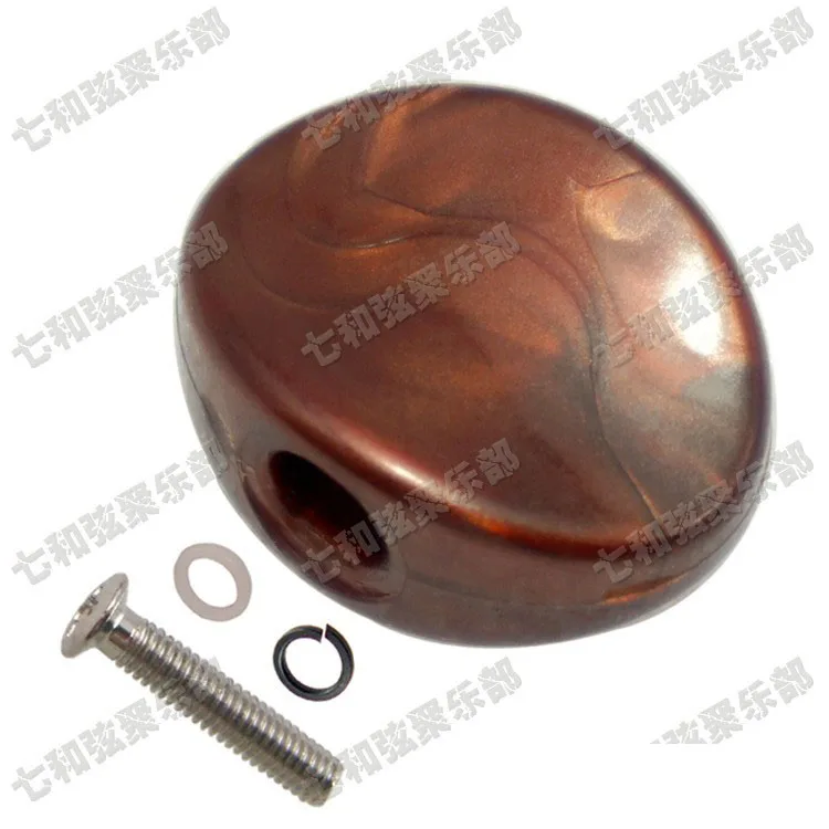

6 Pcs Coffee Plastic Guitar Tuning Peg Tuners Machine Head replacement Button knobs Handle Concave Style Small oval (XTY-SL-KF)