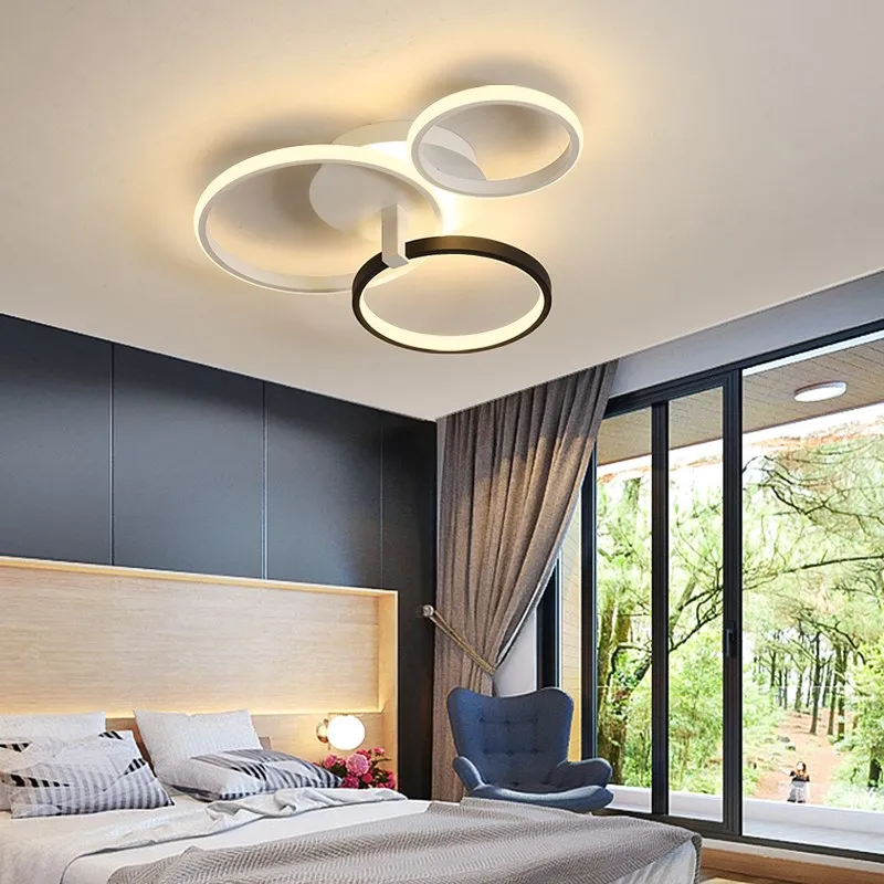 Белый+ черный современный Led люстра освещение для спальни sduty столовая акрил Блеск lampadario Потолочная люстра