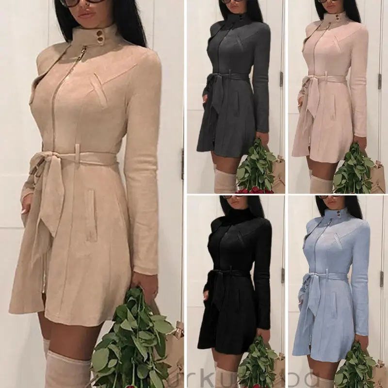 Women Fashion Autumn Winter Trench Ladies Casual Outwear Coat