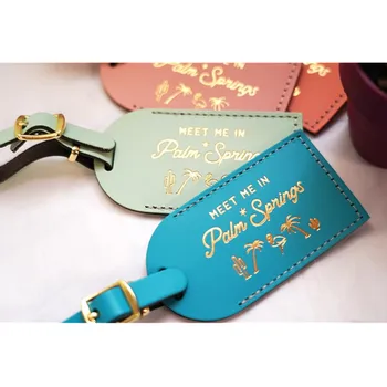 

Personalised Palm Springs leather Luggage Tag, Wedding Favors gift, bridal shower Luggage Tags, Bridesmaid gifts, Travel Gift