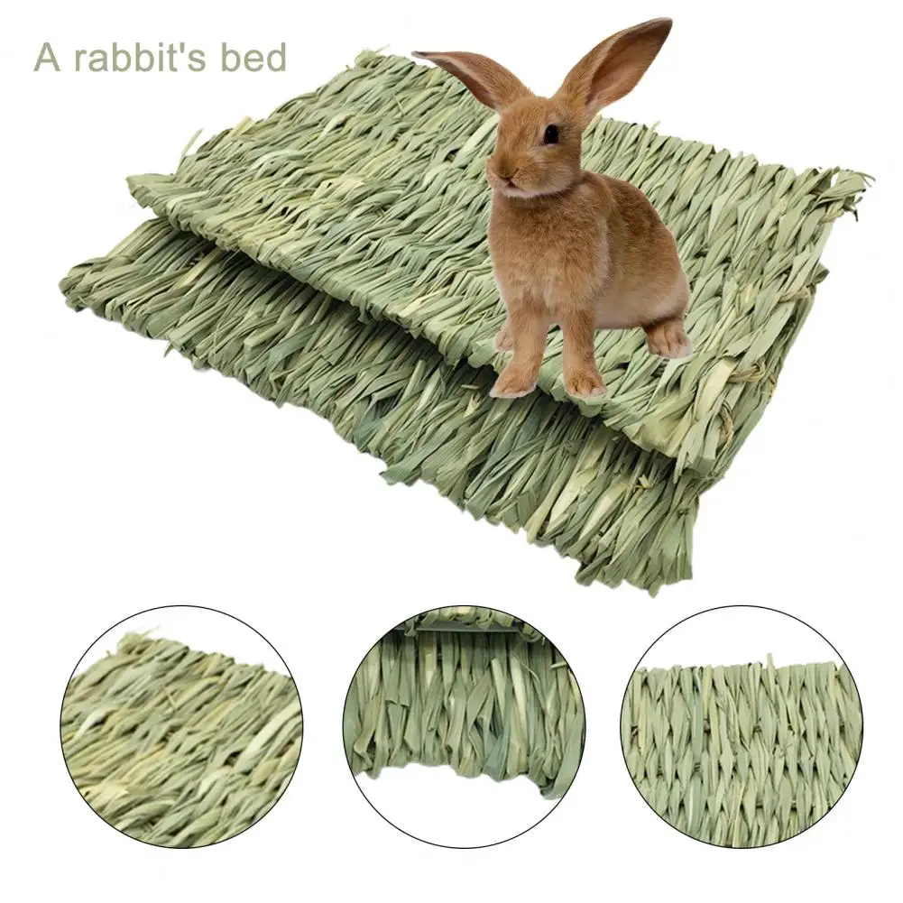 Eco-friendly Pet Grass Mat Creative Hamster Mat No Additives Grinding Teeth Rabbit Cage House Bed