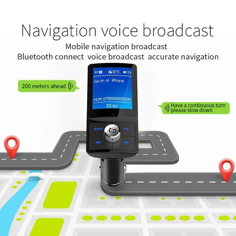 BC45 беспроводной автомобильный Bluetooth fm-передатчик Hands-free Dual USB MP3-плеер