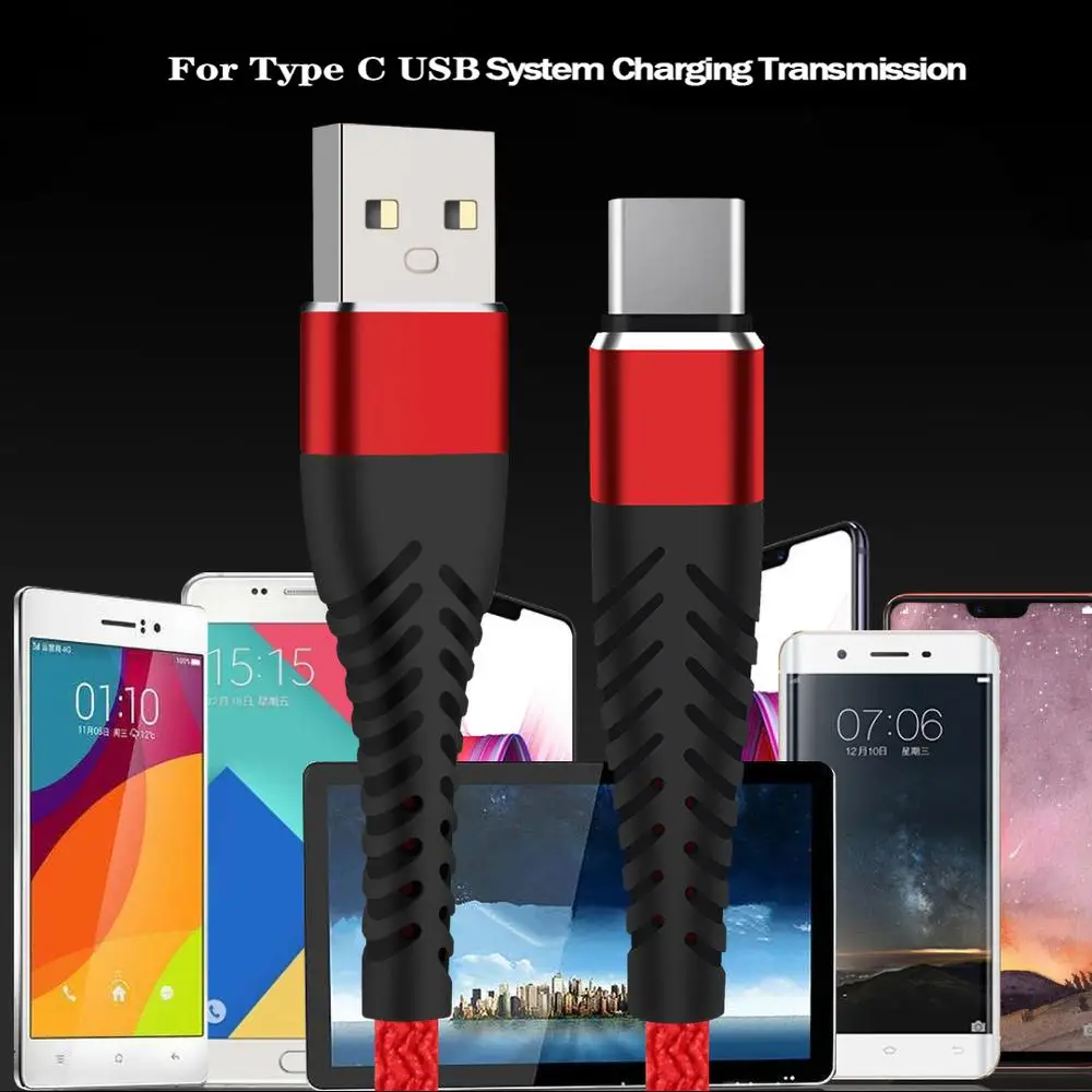 Кабель usb type C 0,25 m 1m 2m 3m 2.4A кабель быстрой зарядки type-C для Xiaomi Redmi 7 huawei зарядное устройство для мобильного телефона QC2.0 USB C Cabo