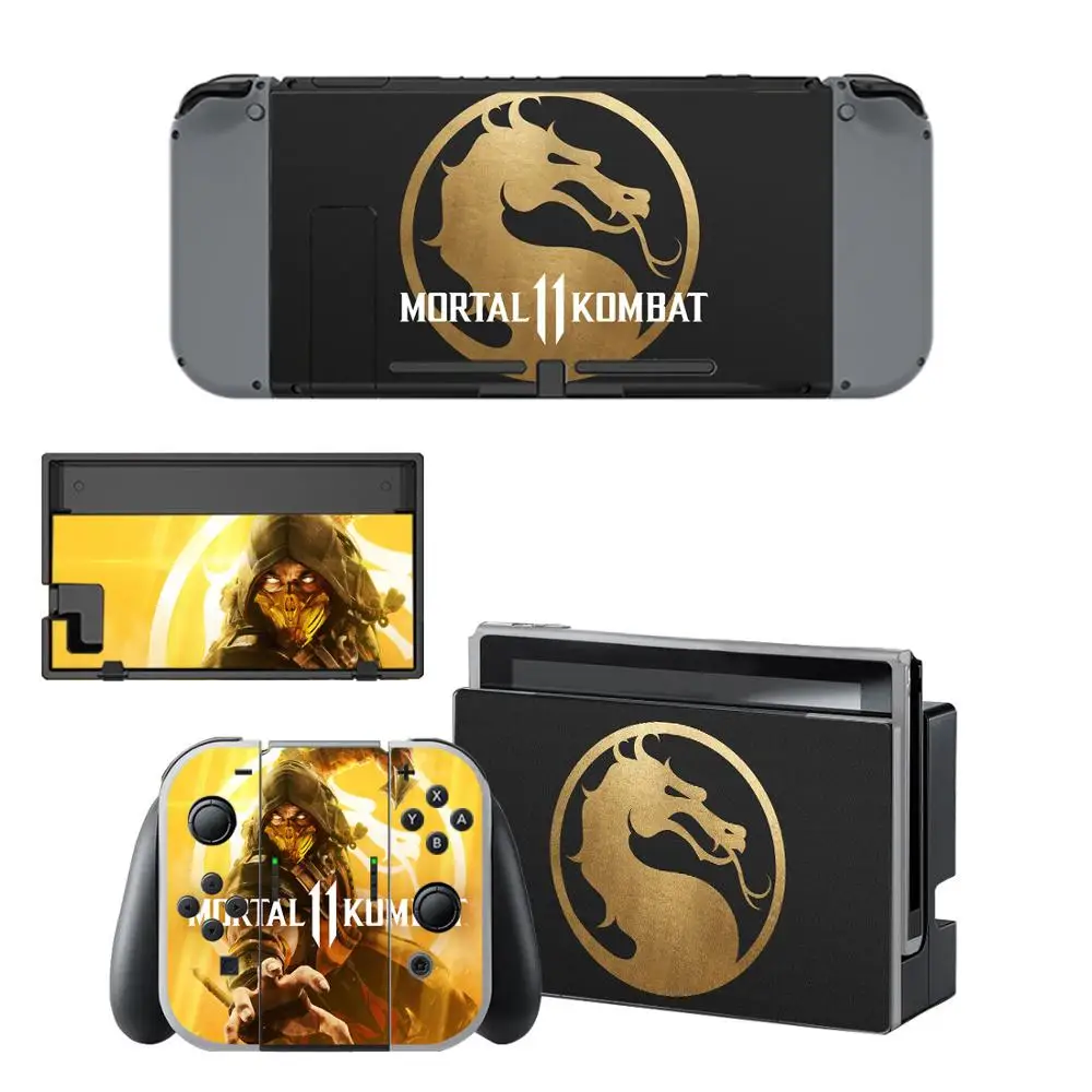 Виниловая Защитная Наклейка для Mortal Kombat, для пульта Nintendo, консоль NS+ контроллер+ подставка-держатель, защитные наклейки