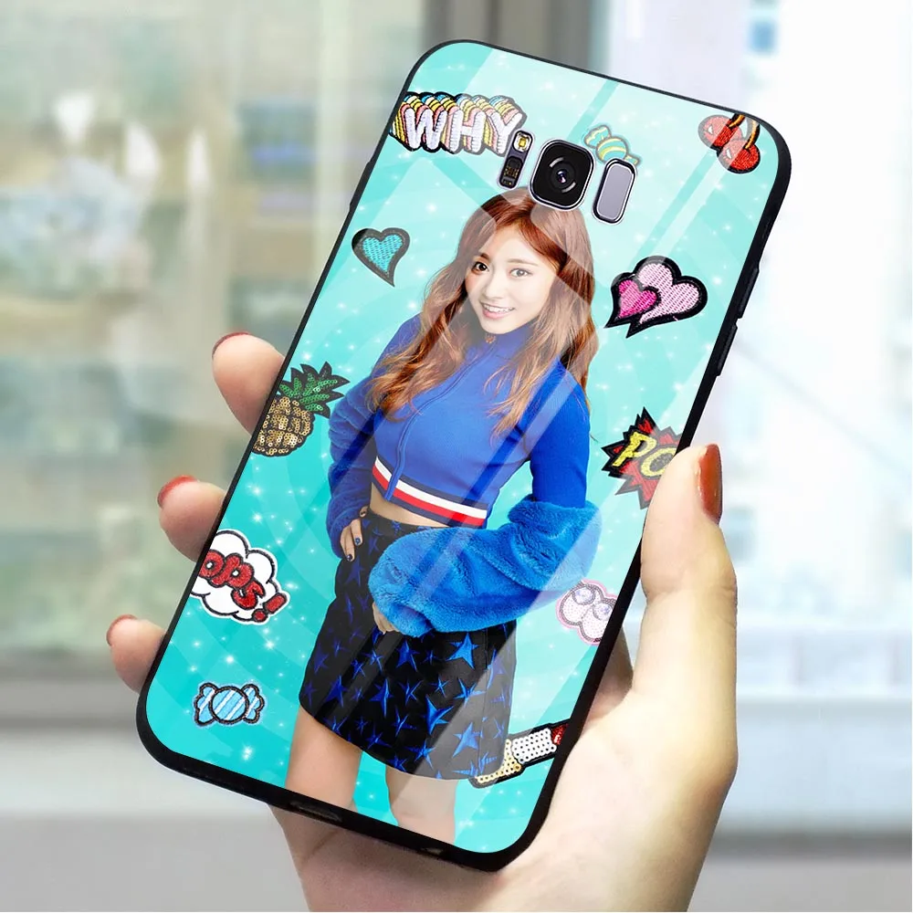 

Twice Mina Momo Tempered Glass Phone Cover for Samsung A20 A30 Case Galaxy A70 A60 M40 A50 A40 A10 S7 Edge S8 S9 Plus S10