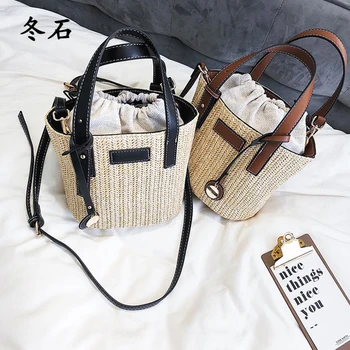 

Fashion Straw Women Bags Beach Crossbody Bags For Women 2020 Handbags Rope Knitted Women Handbag Fresh Summer Tote Women Bag