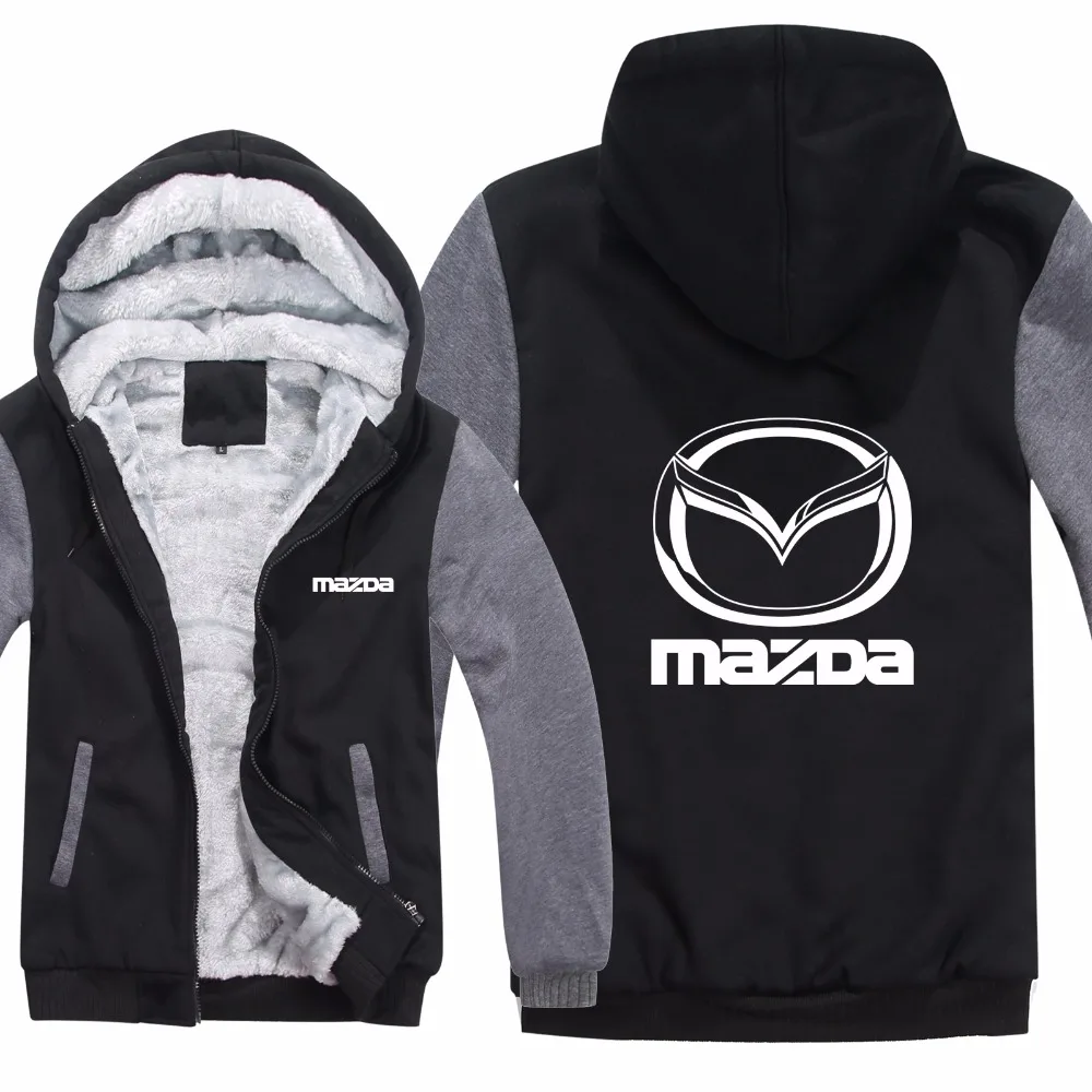 Mazda толстовки зимняя мужская куртка унисекс Повседневная шерстяная подкладка флисовое Мужское пальто Mazda толстовки пуловер