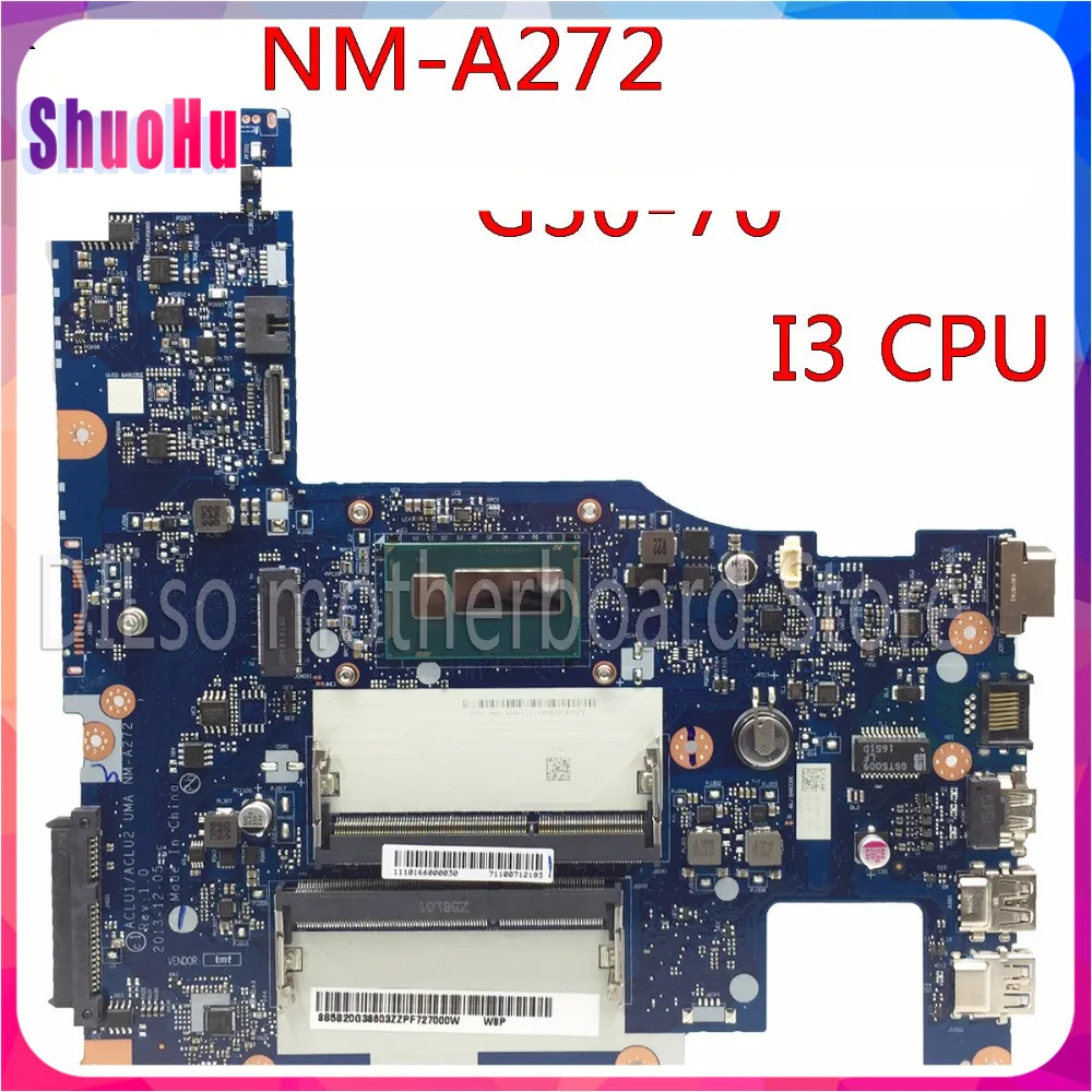 KEFU ACLU1/ACLU2 NM-A272 материнская плата для ноутбука Lenovo G50-70 Z50-70 G50-70M I3 тест CPU