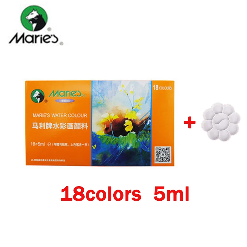 5ml-E1327-18colors Надписью «Marie» акварельные краски в наборе 12/18/24/36 Цвета косметика парфюмерия диспенсер 5 мл/12 мл трубка воды Цвет пигмент прозрачная Точная в воде для начинающих - Цвет: 5ml-E1327-18colors