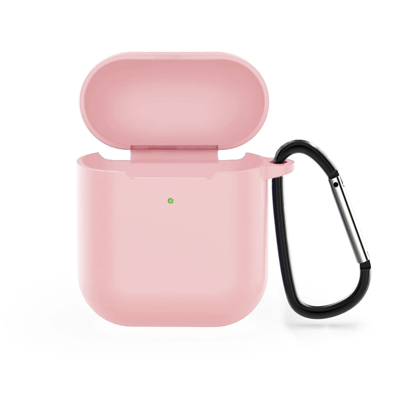 06 Soft Silicone Bluetooth Earphone Case For AirPods 2 Protective Cover Skin Accessories for Apple Airpods Charging Box with Hooks - Цвет: 06