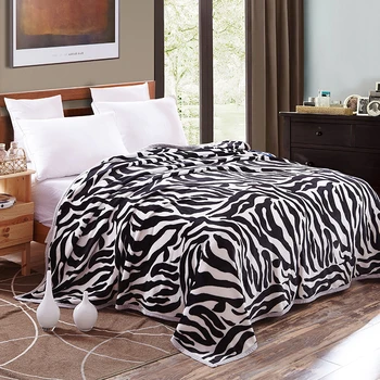

Zebra Print Flannel Blanket Geometric Patterns Blanket For Bed Linen Bedspread Sofa Blanket Large Size 230 × 250cm