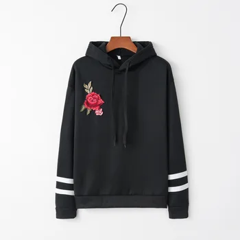 

Two ring flowral red 2020 New Design Hot Sale Hoodies Sweatshirts Women Casual Kawaii Harajuku Sweat Girls European Tops Korean