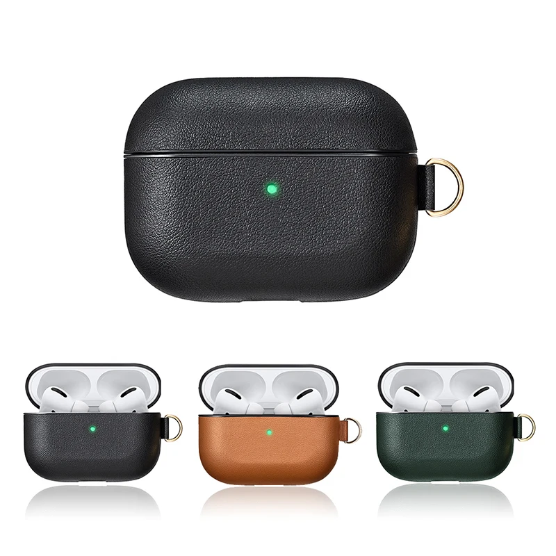 Чехол из искусственной кожи для Airpods Pro, защита от царапин, защита от падения, чехол для Airpods 3 с брелком, funda air pods Pro coque