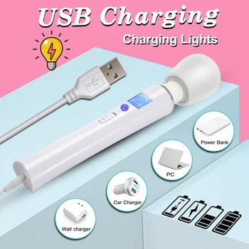 FLXUR Powerful Magic Wand Vibrators For Women Clitoris Stimulator AV Stick G Spot Massager Female Masturbator Sex Toys for Woman 6