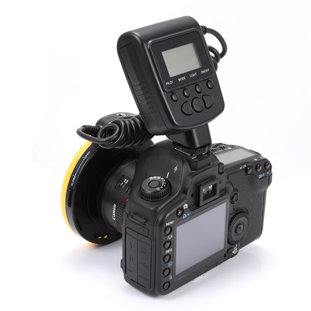 Светодиодная Кольцевая вспышка для камеры HD130 48 шт. комплект макросъемки с 8