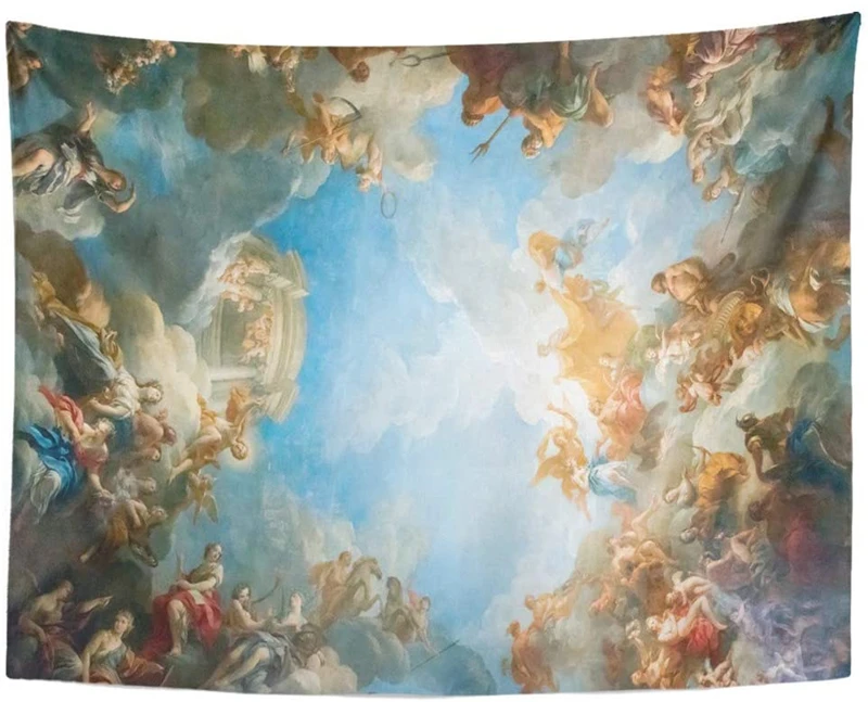 France April 18 Ceiling Painting In Hercules Room Of The Royal Chateau Versailles For Bedroom Colorful Tapestries Tapestry Decorations