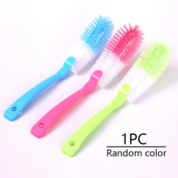 

Plastic Glass Cup Hanging Tool Bottle Brush Casual Multifunctional Kitchen Cleaning Random Color Home Baby Washing Long Handle