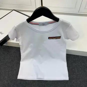 

Y1168 2020 Brand children's clothing set new simple classic Letters B embroidery White tops with shorts two-piece set for boys