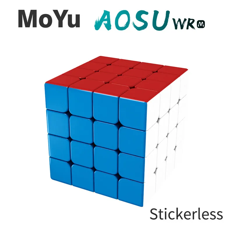 WR M Stickerless MoYu 4x4x4 Aosu WR 59 мм магический куб и WR M 4x4x4 Магнитный магический куб профессиональный WR M скоростной куб-Головоломка Развивающие игрушки для детей - Цвет: WR M Stickerless