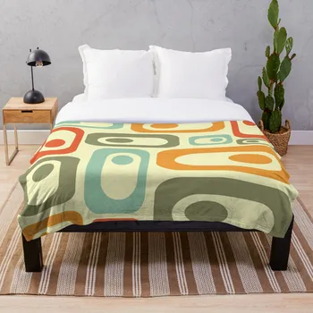 

Mid Century Modern Atomic Age Pod Pattern in Throw Blanket Soft Sherpa Blanket Bed Sheet Single Knee Blanket Office Nap Blanket