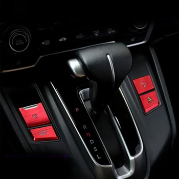

For Honda CRV CR-V 17-20 Button Cover Trim Aluminum Alloy Red Accessories