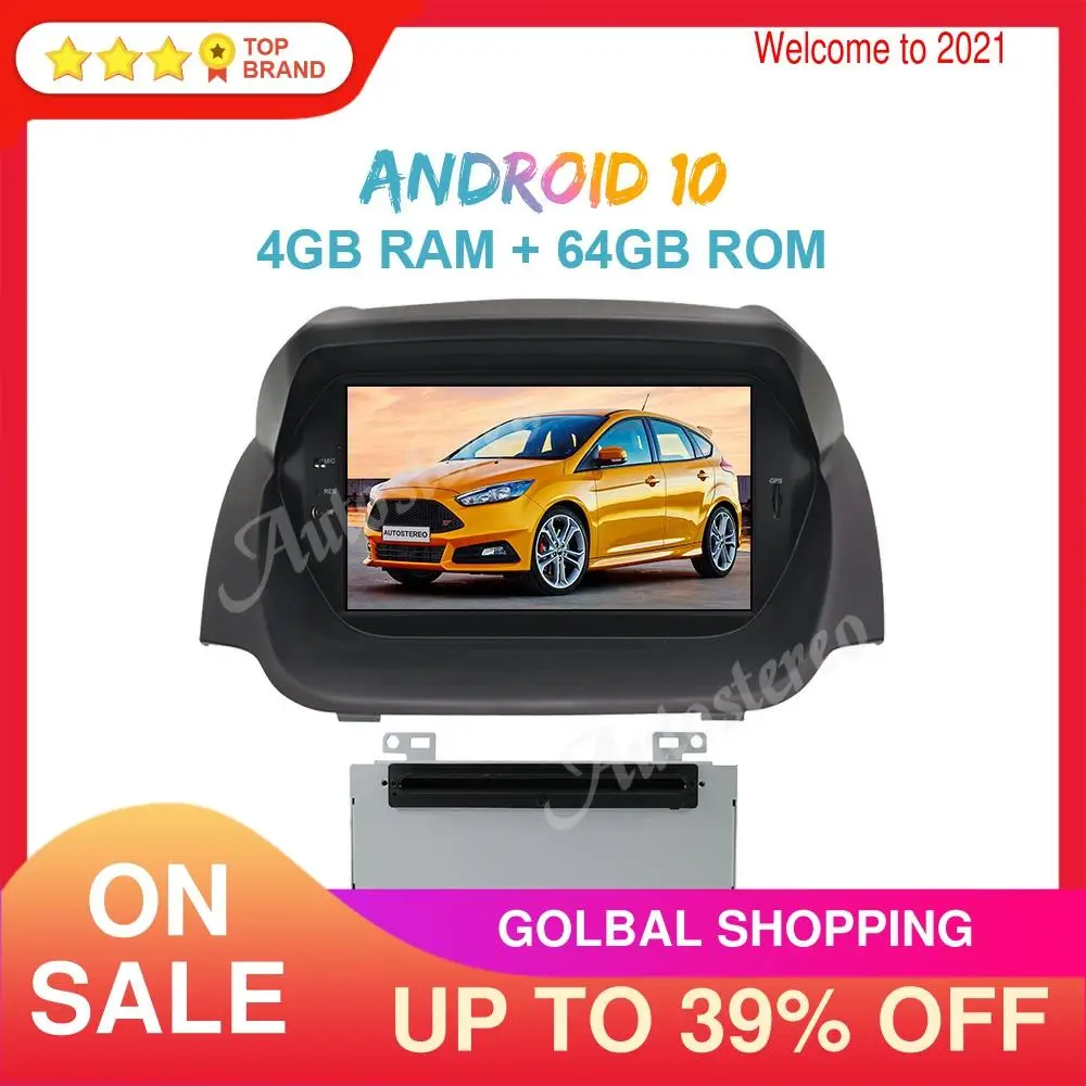Android 10 4 Гб + 64 DSP автомобильное радио GPS навигация для Ford Fiesta 2013 2016 авто стерео