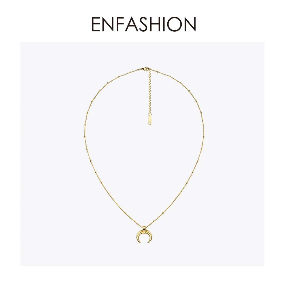 Comprar Collar de Luna enmoda para mujer, cadena larga de Color dorado, collares de declaración para hombres, joyería de acero inoxidable Boho 2019 Naszyjnik PM193003