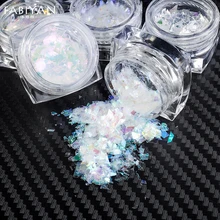 6 шт дизайн ногтей AB Хамелеон блестящий красочный неровные прозрачные блестки порошок 3D Советы DIY акриловый маникюр хлопья украшения