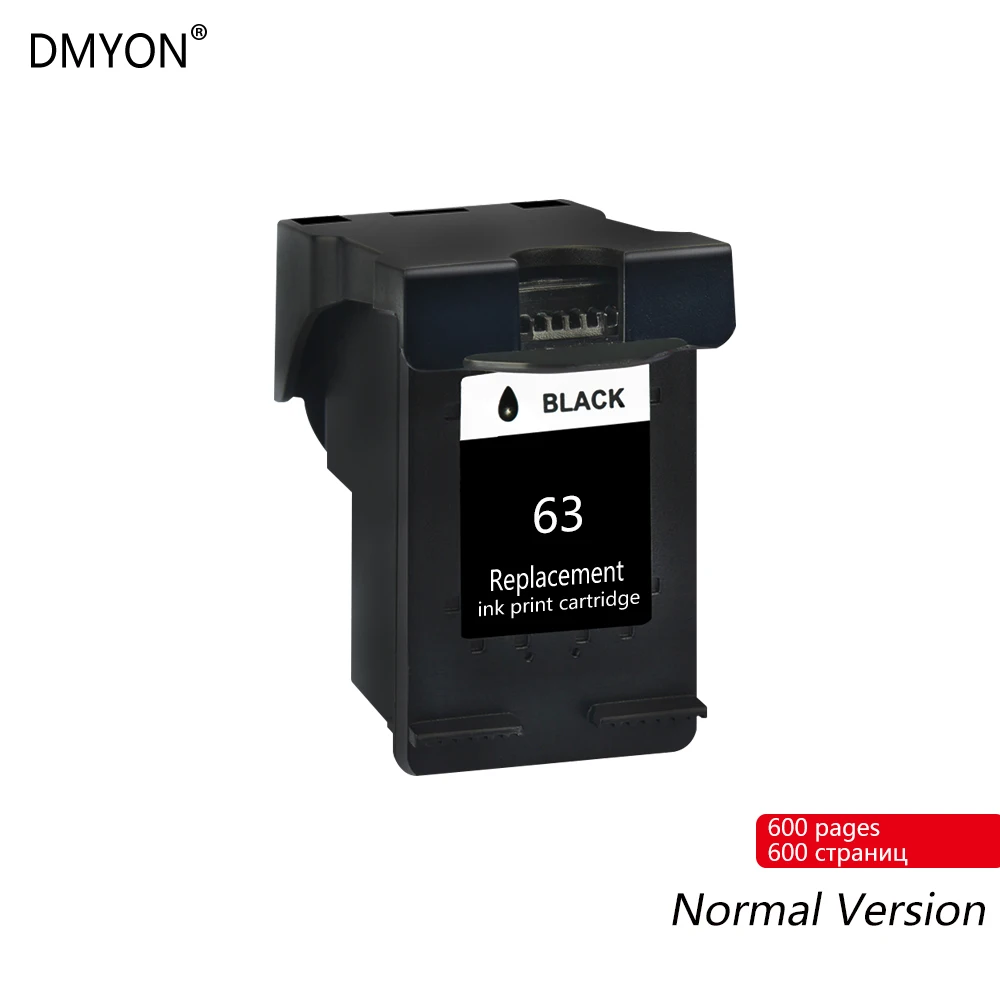 63 Black Normal DMYON 63XL совместимый картридж с чернилами для принтера Hp 63 для Officejet 3833 5255 5258 4520 4650 3830 3831 с чернилами Hp DeskJet 2130 1112 3632 принтер - Цвет: 63 Black Normal