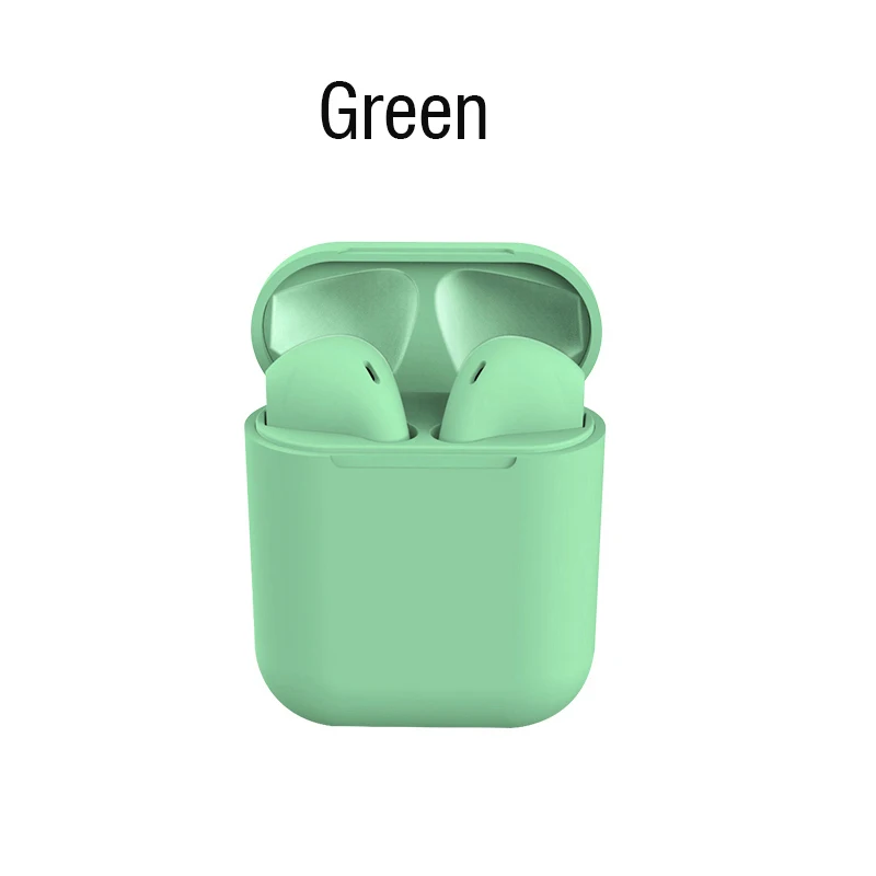 green Macarons оригинальные Inpods 12 Беспроводные наушники новейшие Bluetooth наушники 5,0 TWS всплывающая сенсорная гарнитура микрофон для смартфона - Цвет: green