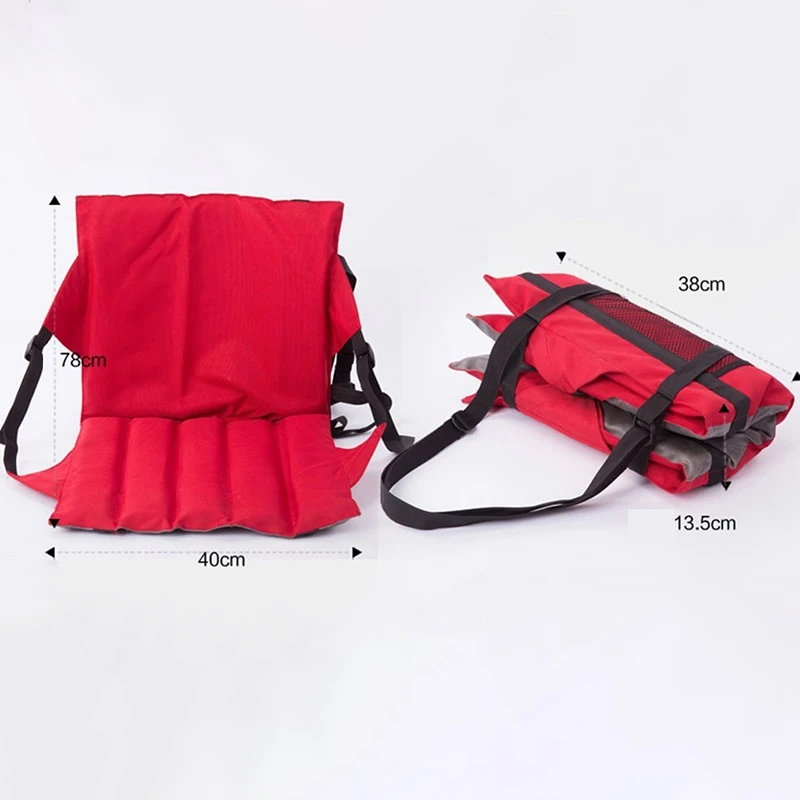 Portable Lightweight Moistureproof Outdoor Picnic Mat Camping Beach Foldable Folding Stadium Soft Padded Seat Cushion—Black