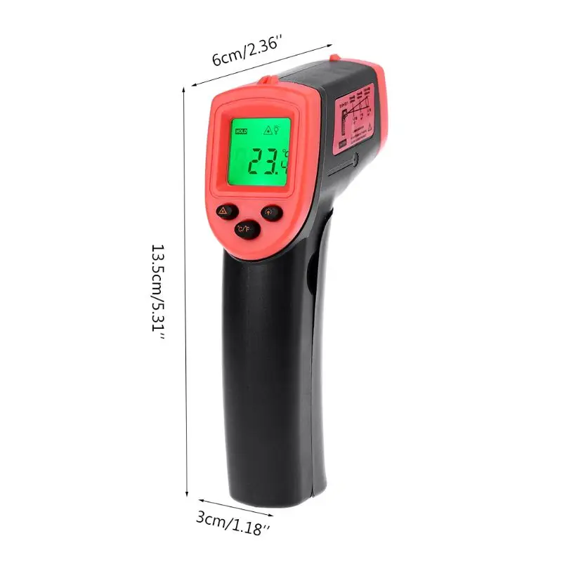 Цифровой лазерный инфракрасный термометр-50~ 600 градусов прибор для измерения температуры C/F выбор ЖК-пирометр нагревательный прибор
