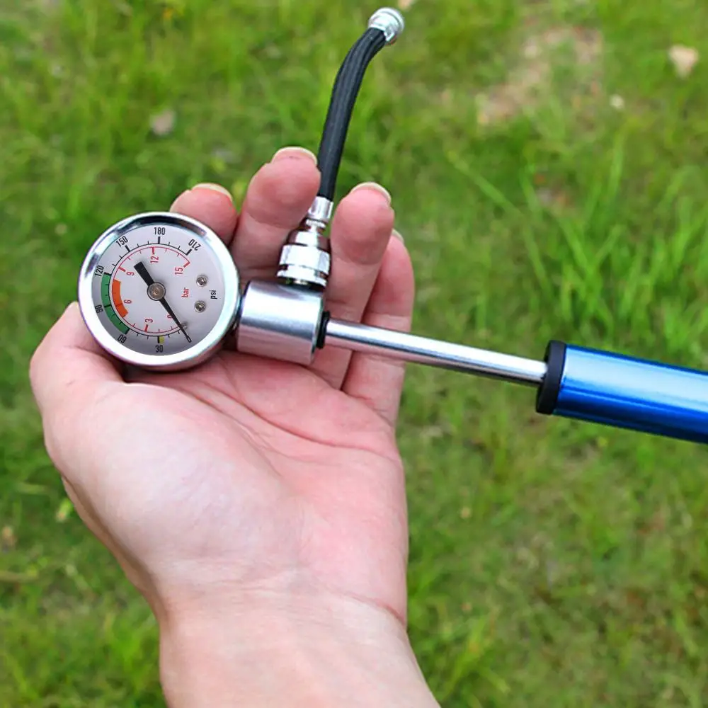 Высокое давление MTB велосипед компактная подвеска вилка и задний Шок насос 88 psi